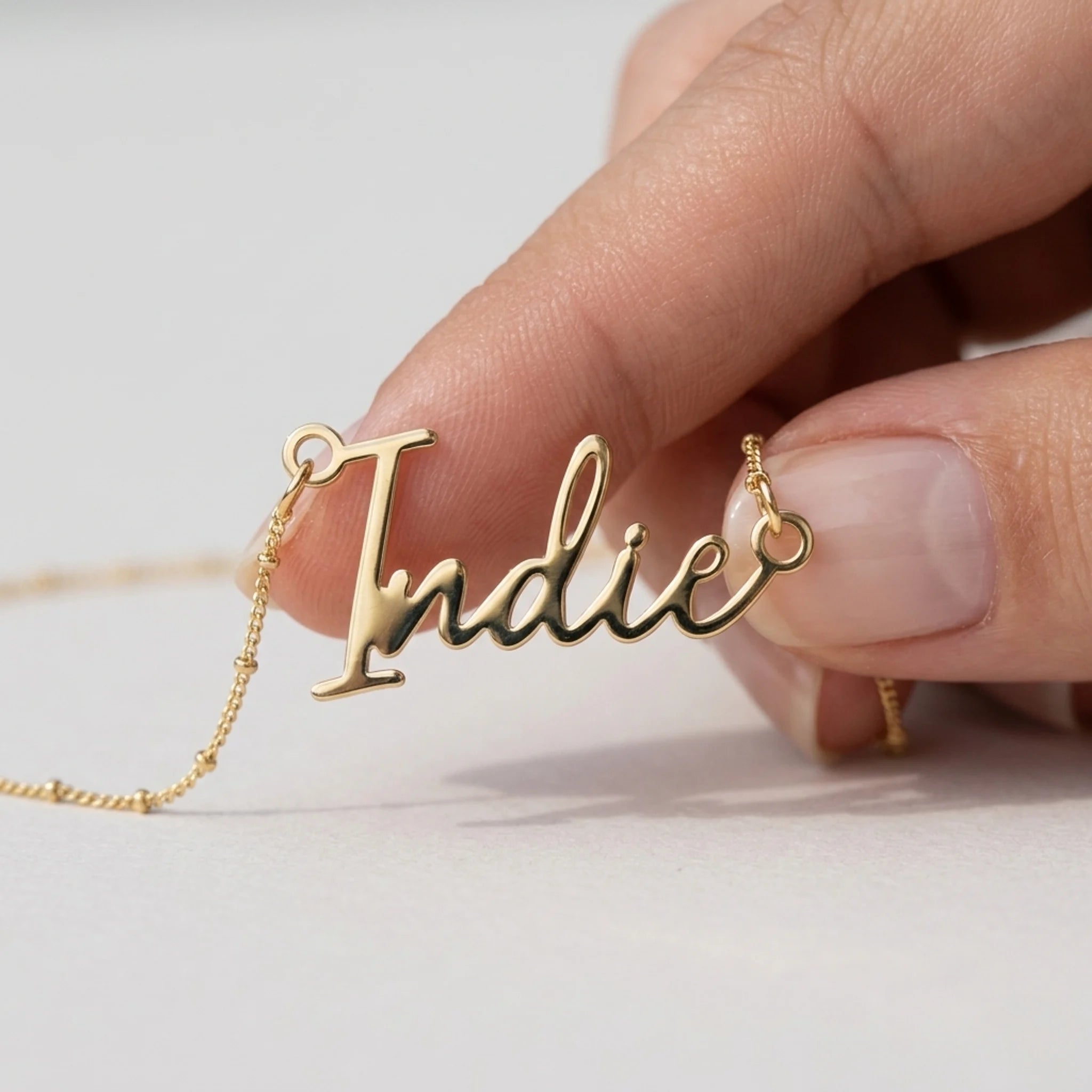 Indie Name Necklace | 18ct Gold, Silver & Vermeil | Ready to Ship
