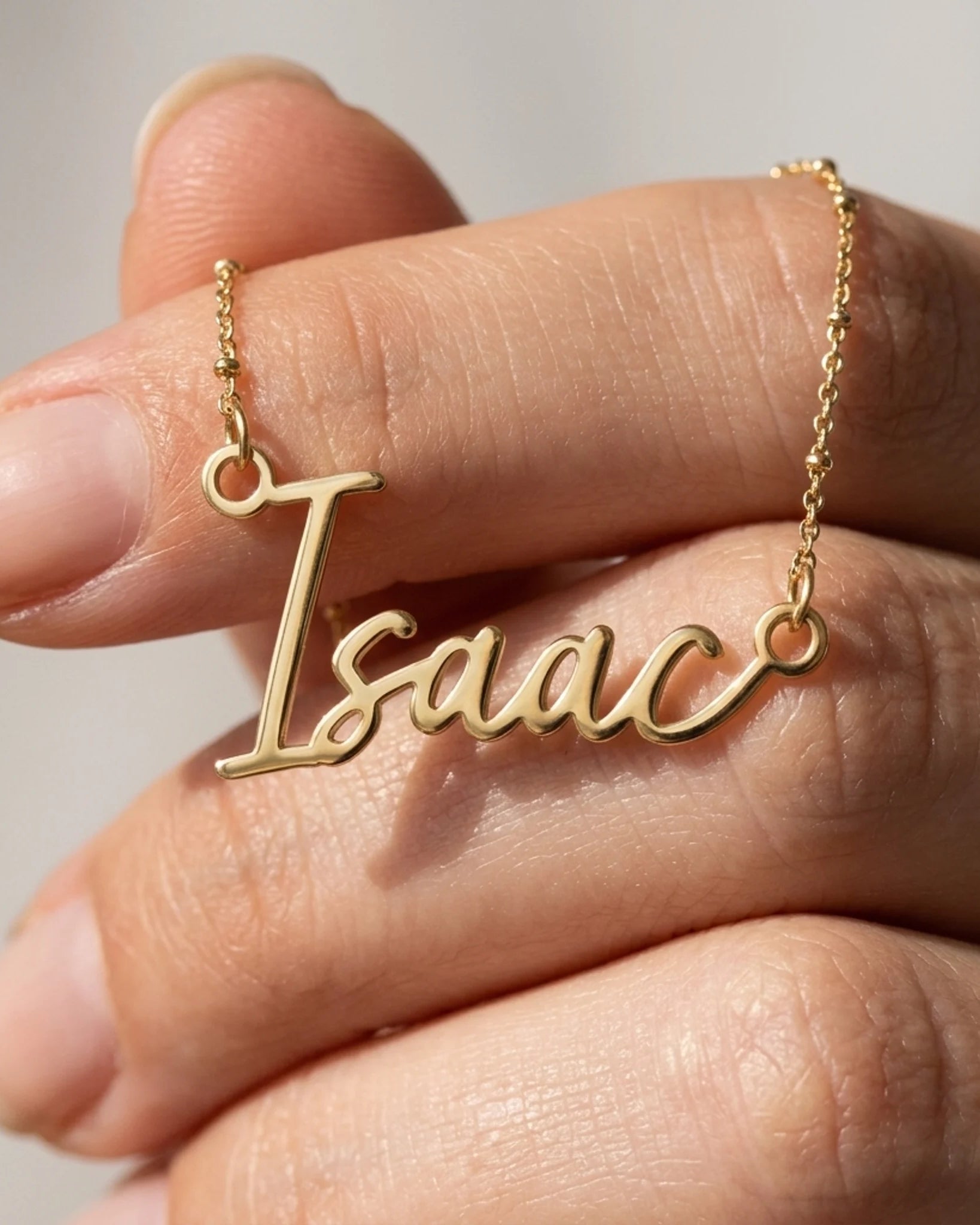 Isaac Name Necklace | 18ct Gold, Silver & Vermeil | Ready to Ship