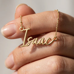 Isaac Name Necklace | 18ct Gold, Silver & Vermeil | Ready to Ship