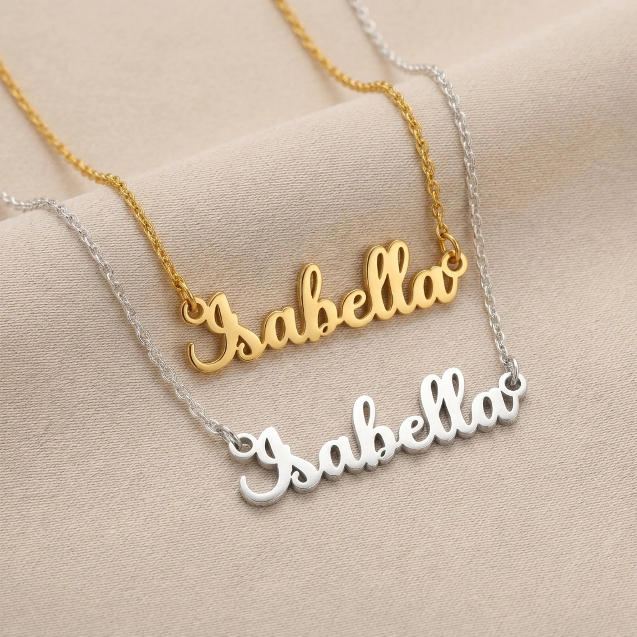 Isabella Name Necklace | 18ct Gold, Silver & Vermeil | Ready to Ship