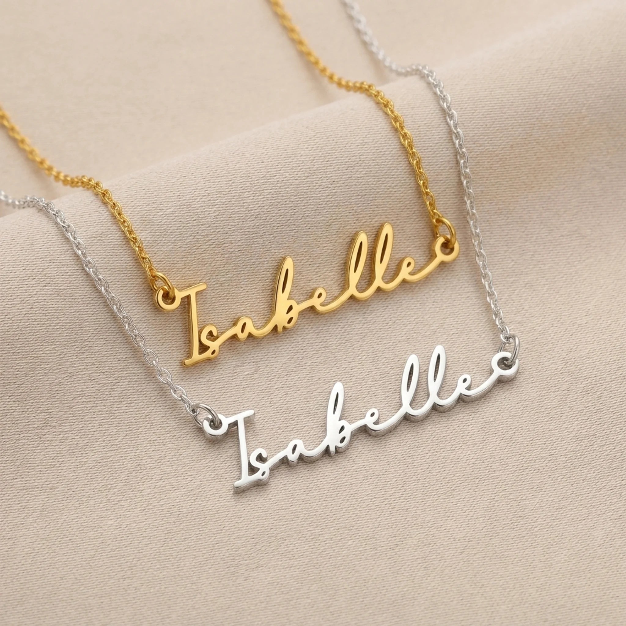 Isabelle Name Necklace | 18ct Gold, Silver & Vermeil | Ready to Ship