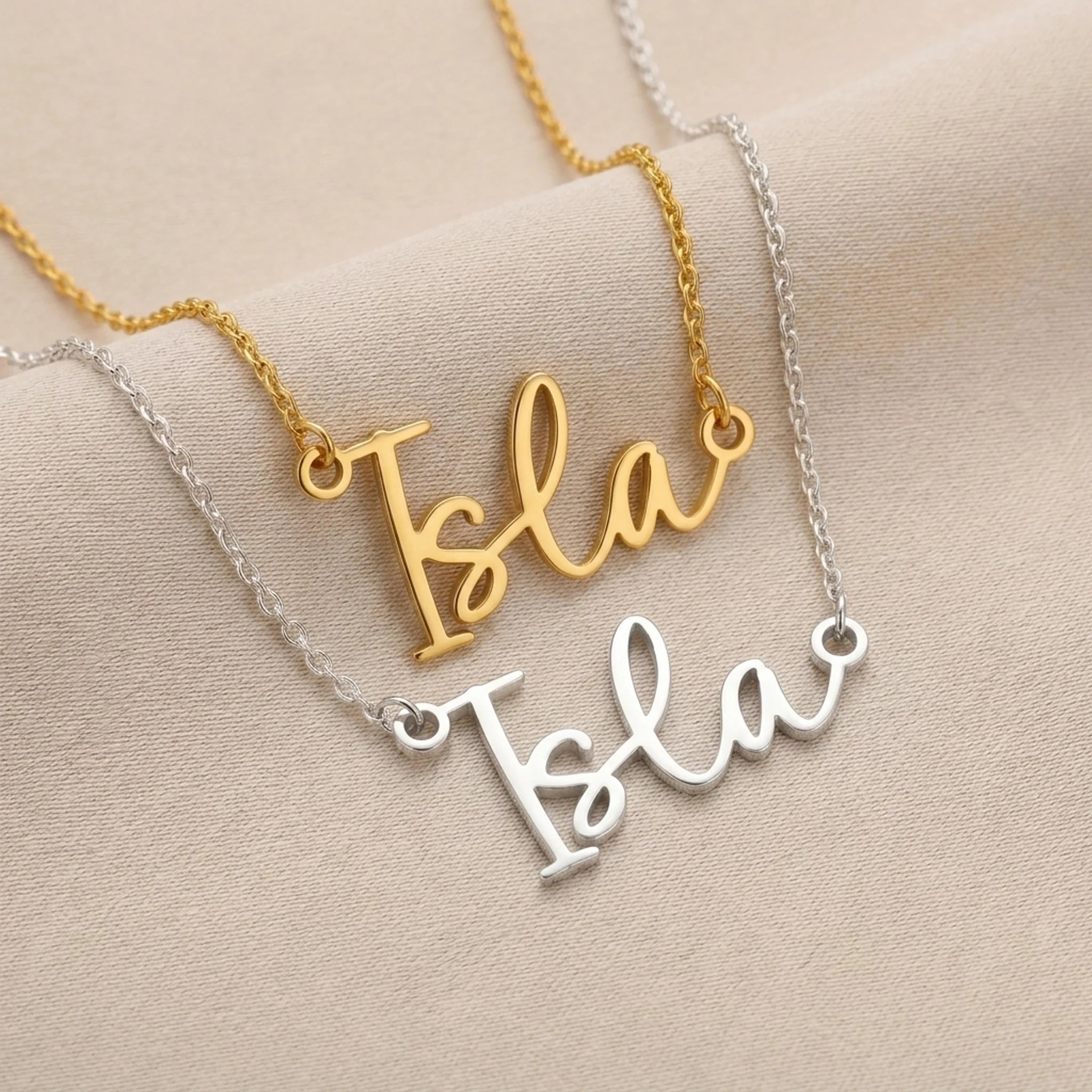 Isla Name Necklace | 18ct Gold, Silver & Vermeil | Ready to Ship