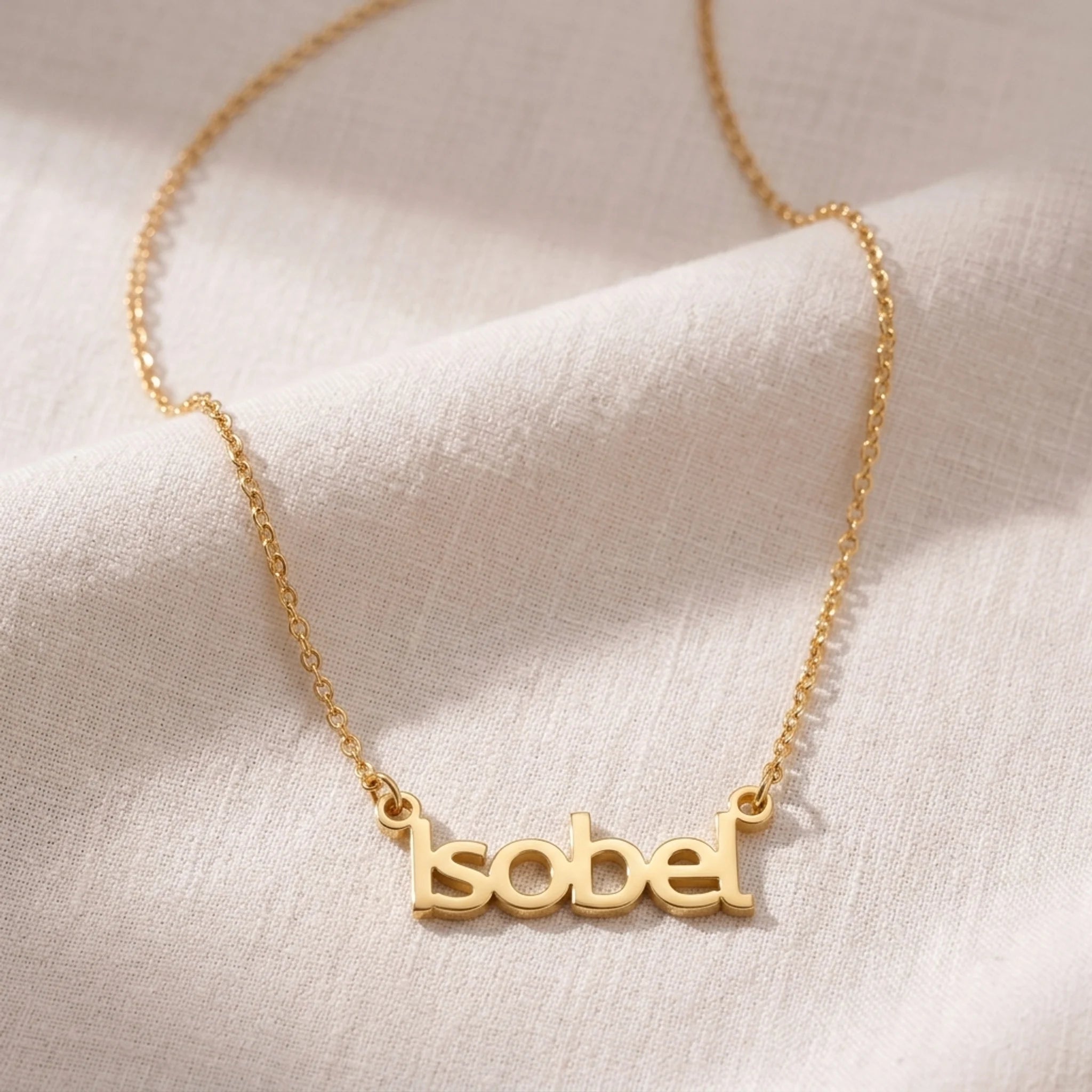 Isobel Name Necklace | 18ct Gold, Silver & Vermeil | Ready to Ship
