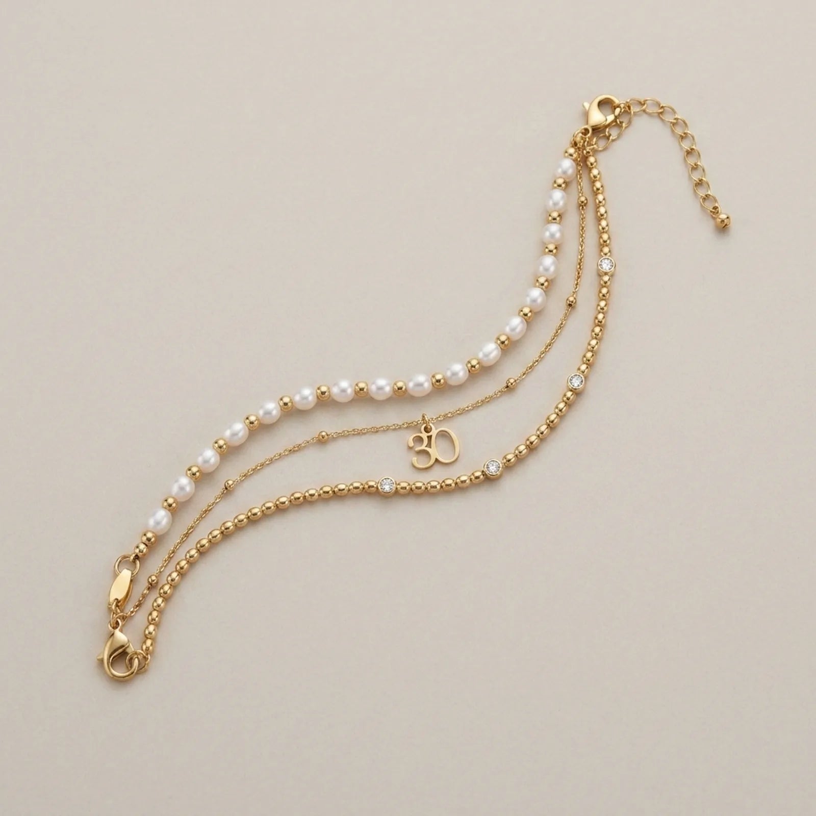Italian Seed Chain Bracelet in Gold & Silver - Designed With Polished Beads