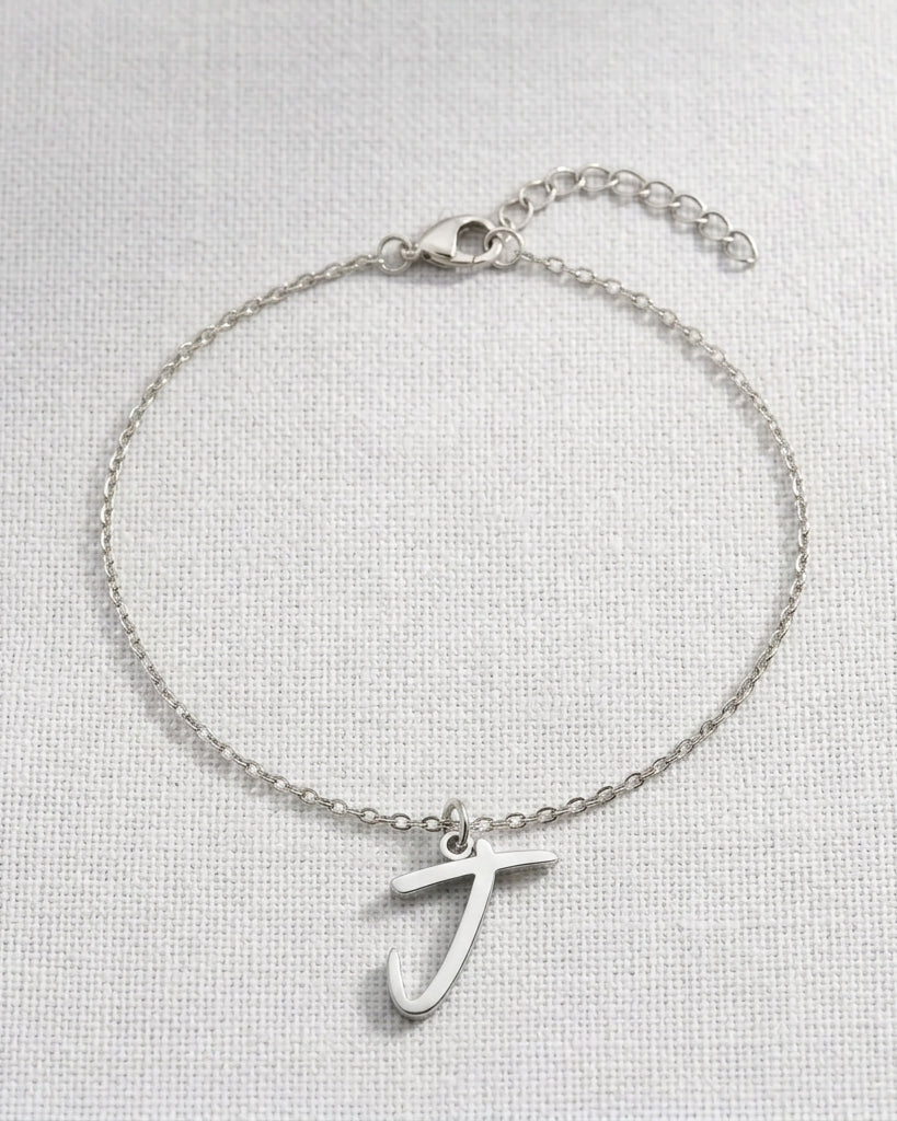 J Bracelet | Initial & Letter J Charm, Gold & Silver