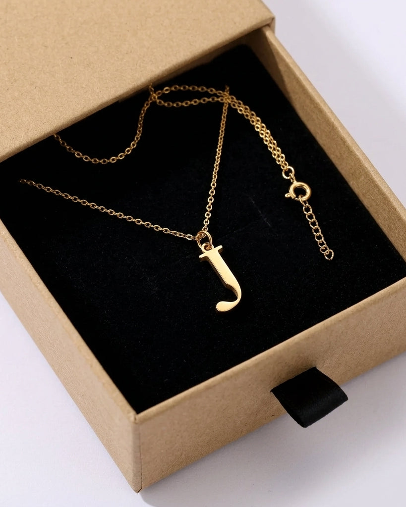 J Necklace | Initial & Letter J Pendant, Gold & Silver