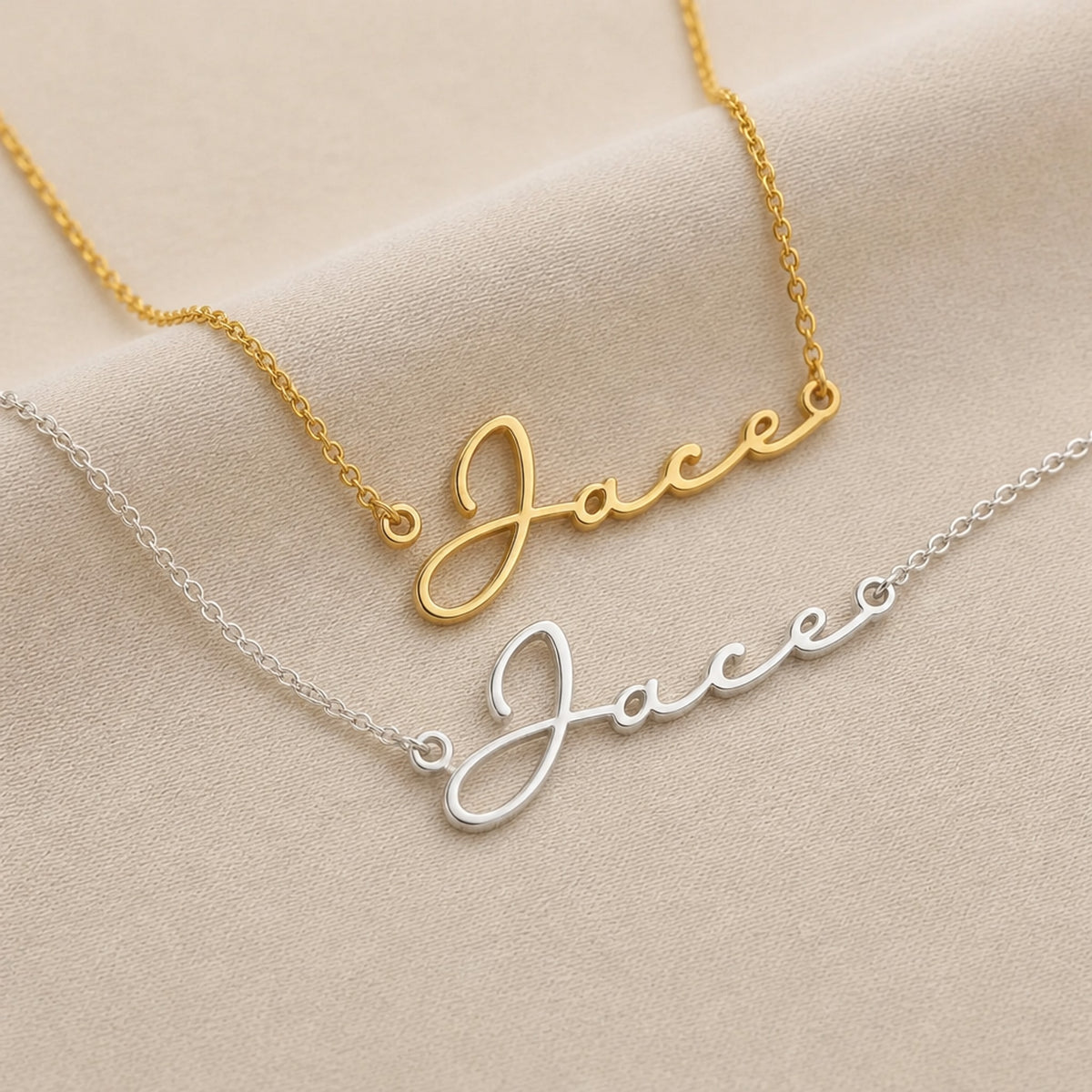 Jace Name Necklace | 18ct Gold, Silver & Vermeil | Ready to Ship