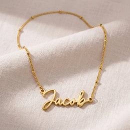 Jacob Name Necklace | 18ct Gold, Silver & Vermeil | Ready to Ship