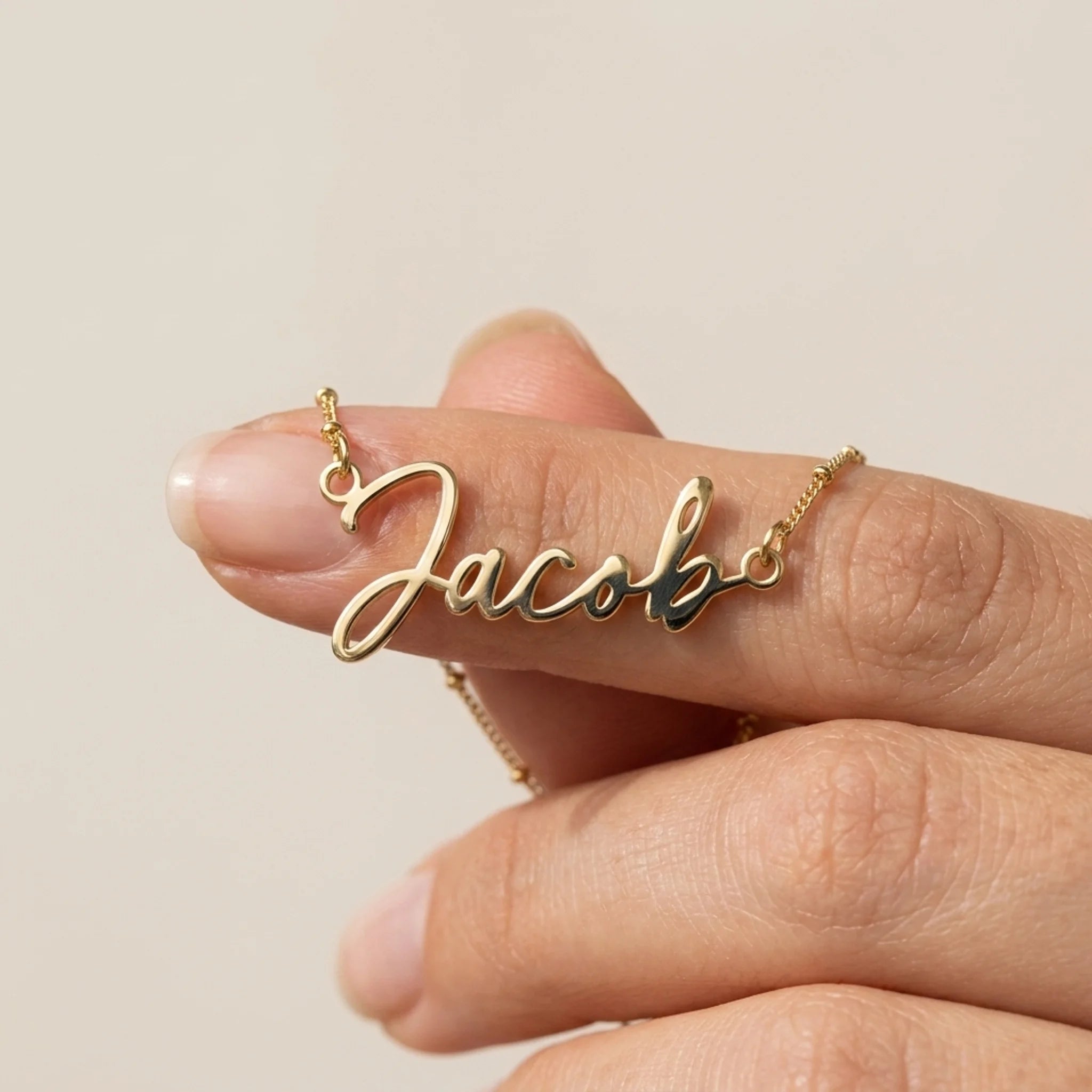 Jacob Name Necklace | 18ct Gold, Silver & Vermeil | Ready to Ship