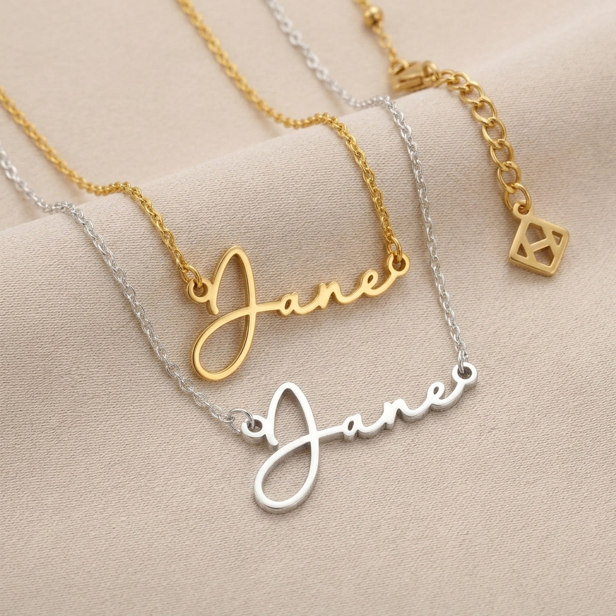 Jane Name Necklace | 18ct Gold, Silver & Vermeil | Ready to Ship