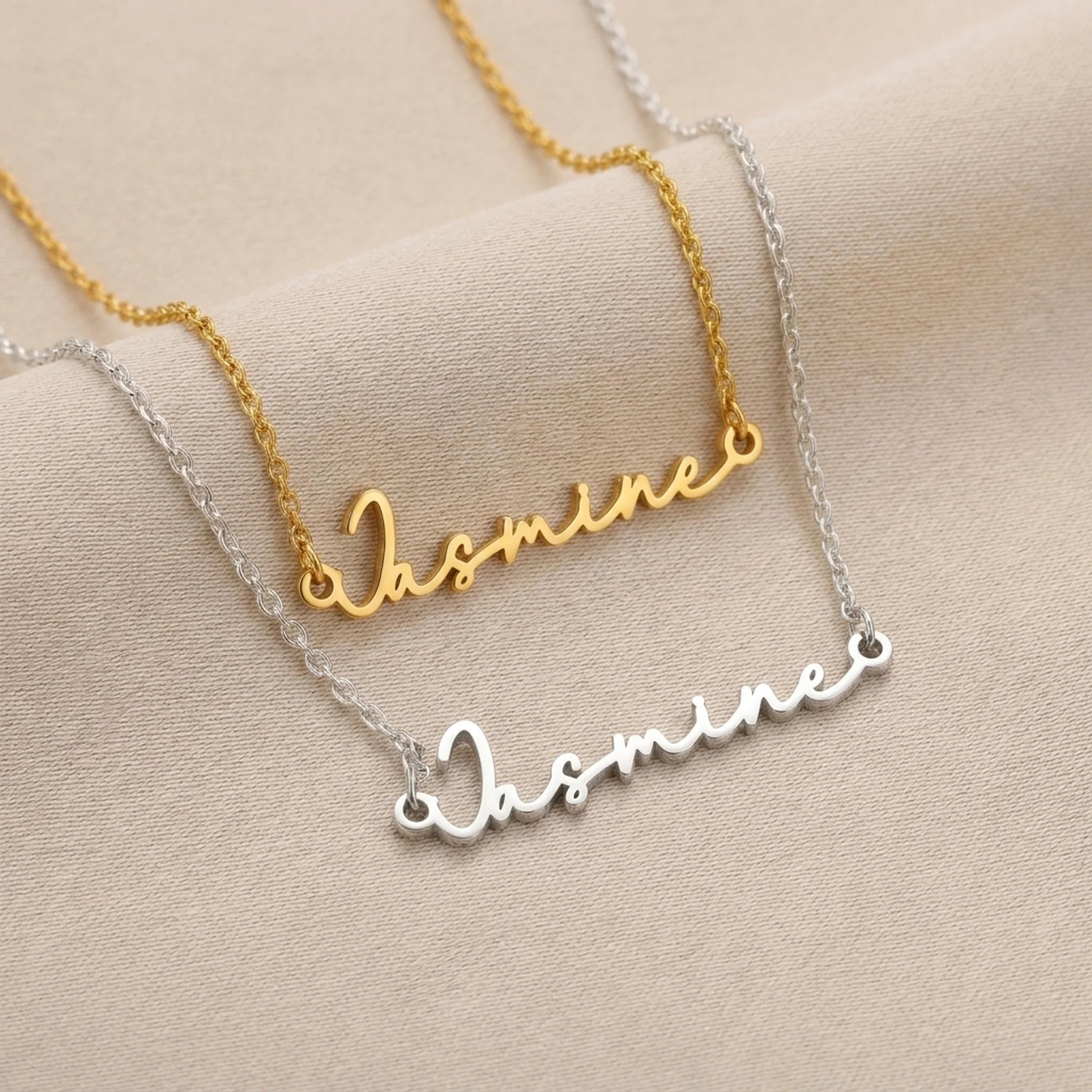 Jasmine Name Necklace | 18ct Gold, Silver & Vermeil | Ready to Ship