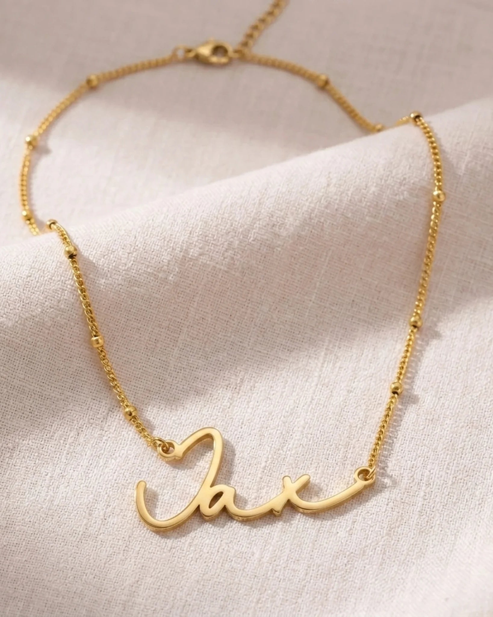 Jax Name Necklace | 18ct Gold, Silver & Vermeil | Ready to Ship