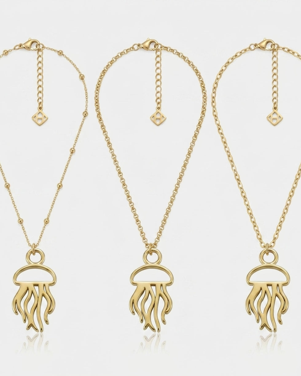 Jellyfish Charm Necklace & Bracelet