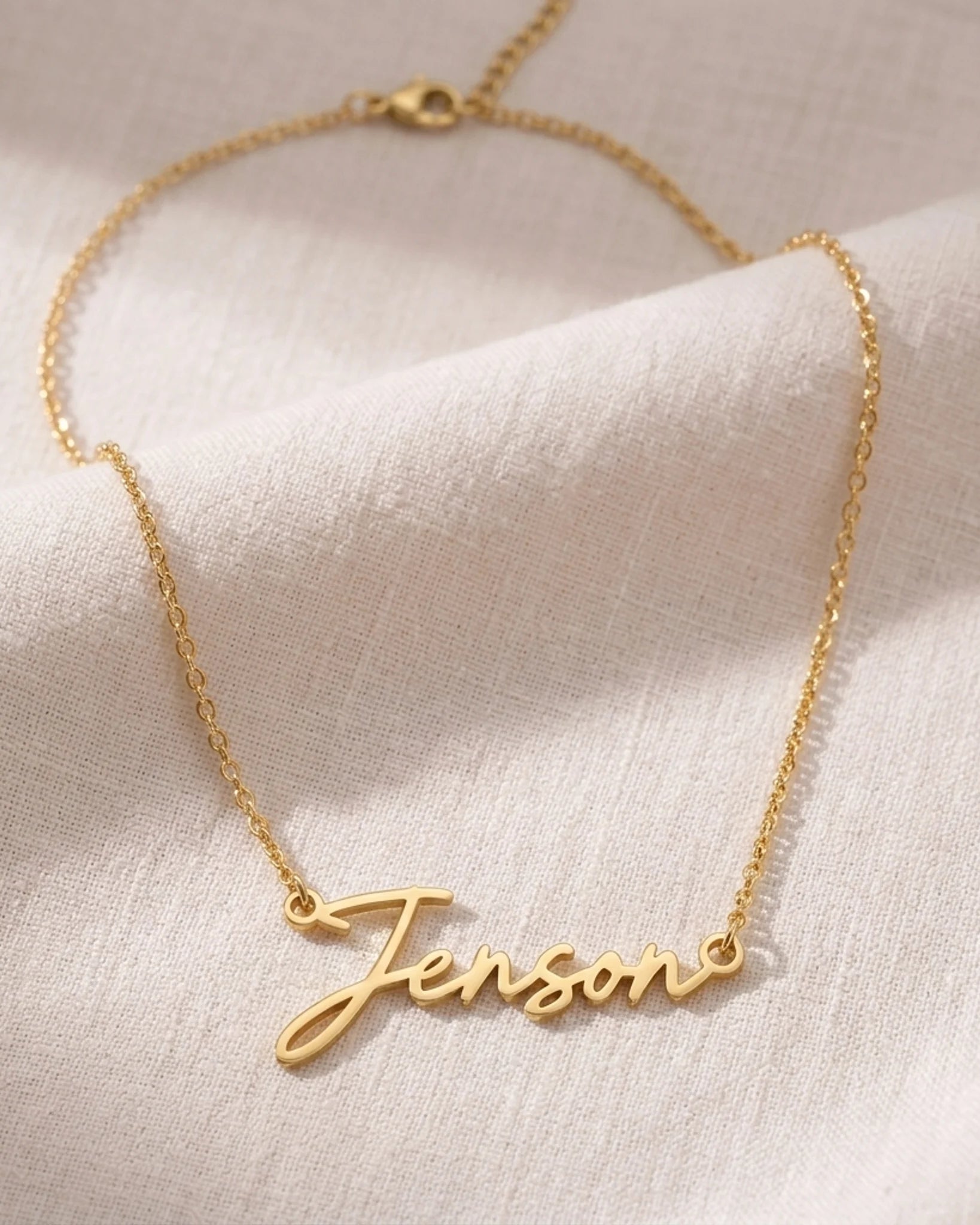 Jenson Name Necklace | 18ct Gold, Silver & Vermeil | Ready to Ship