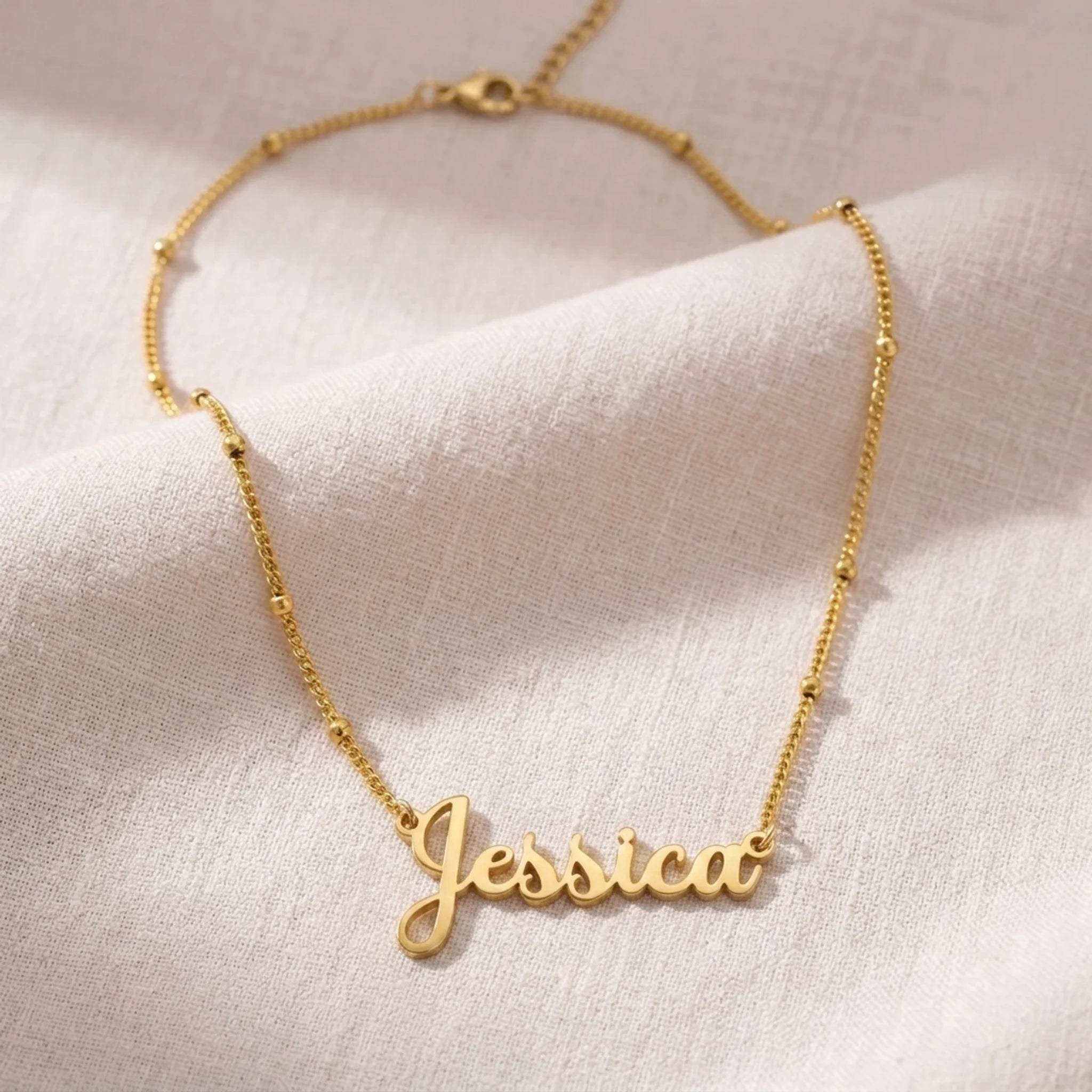Jessica Name Necklace | 18ct Gold, Silver & Vermeil | Ready to Ship