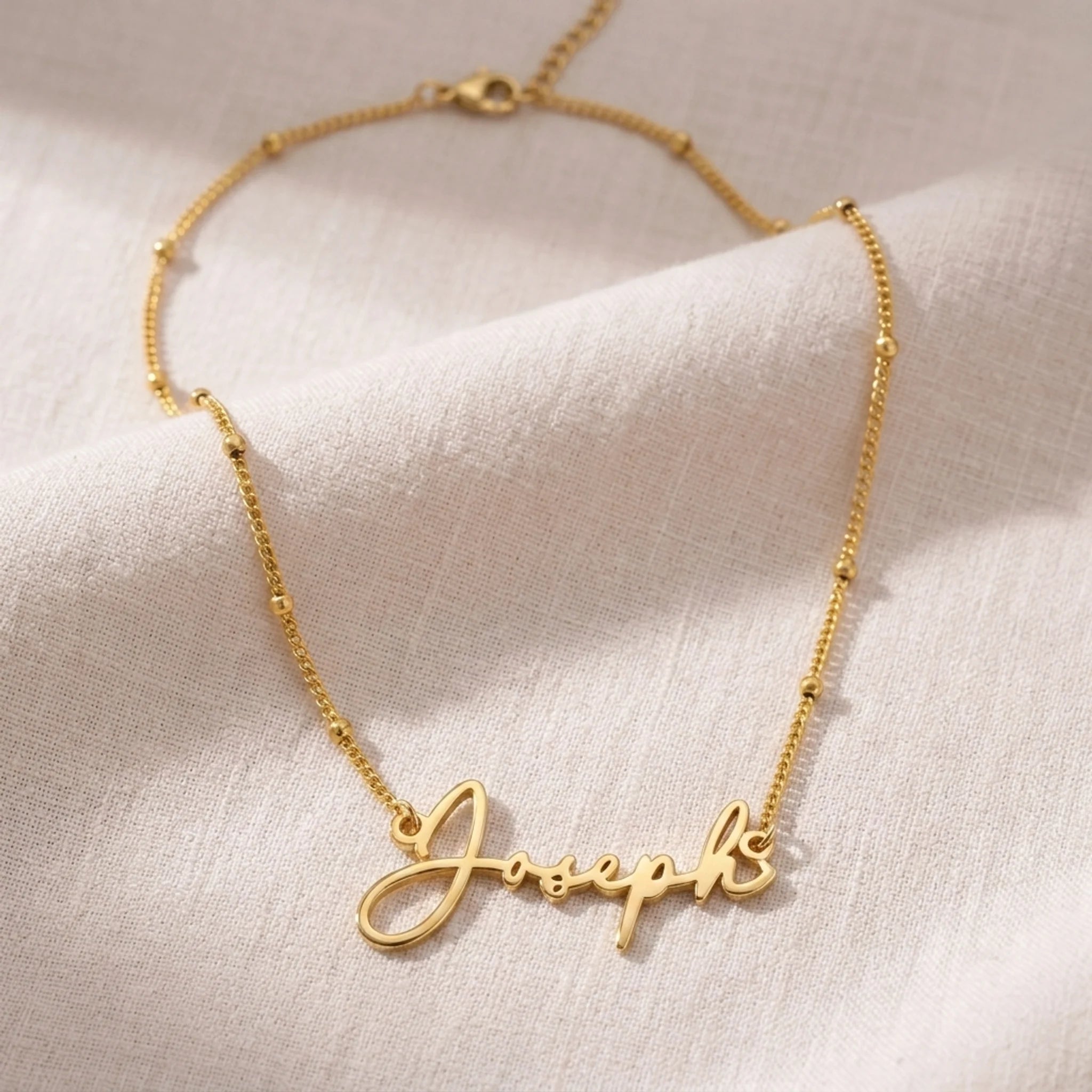 Joseph Name Necklace | 18ct Gold, Silver & Vermeil | Ready to Ship