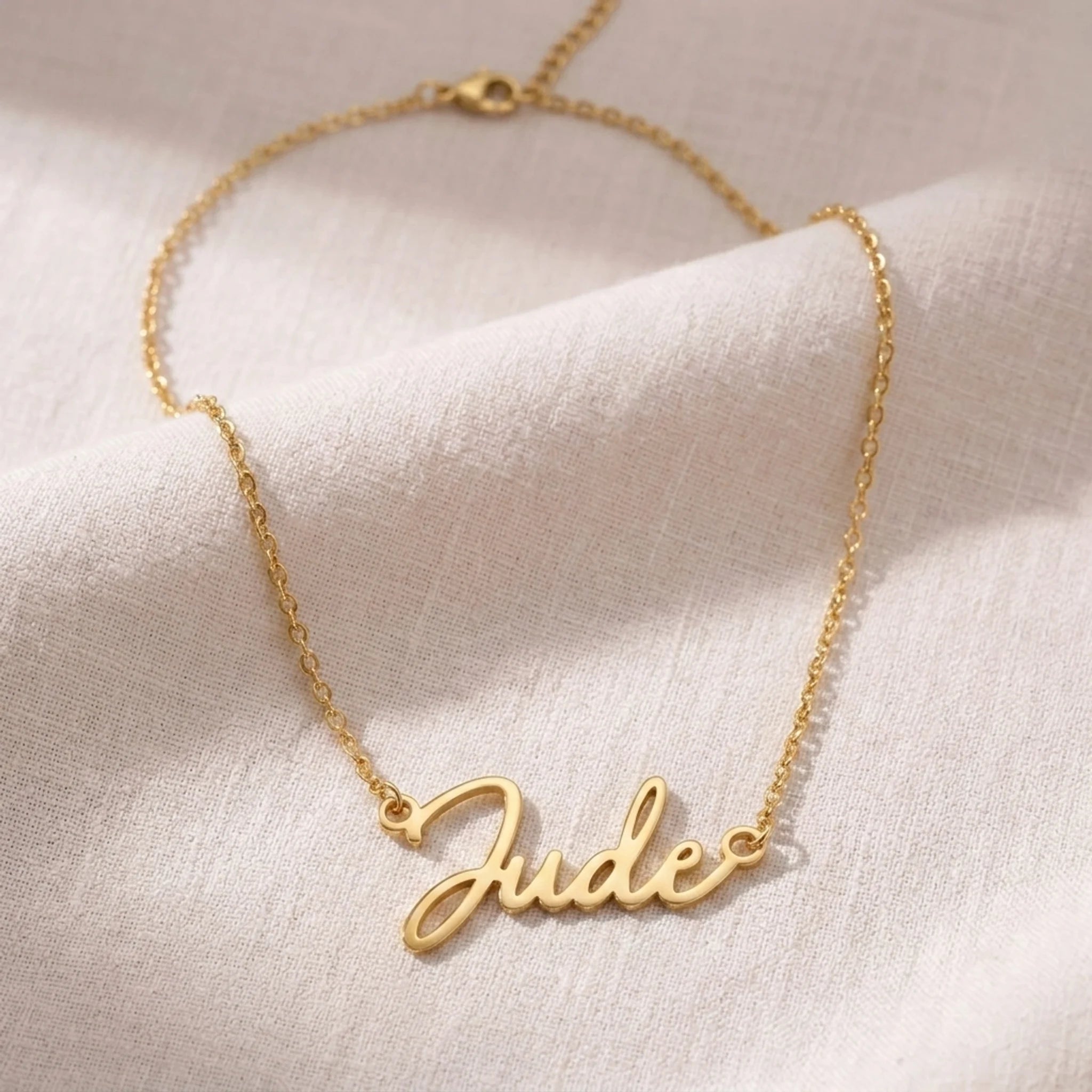 Jude Name Necklace | 18ct Gold, Silver & Vermeil | Ready to Ship
