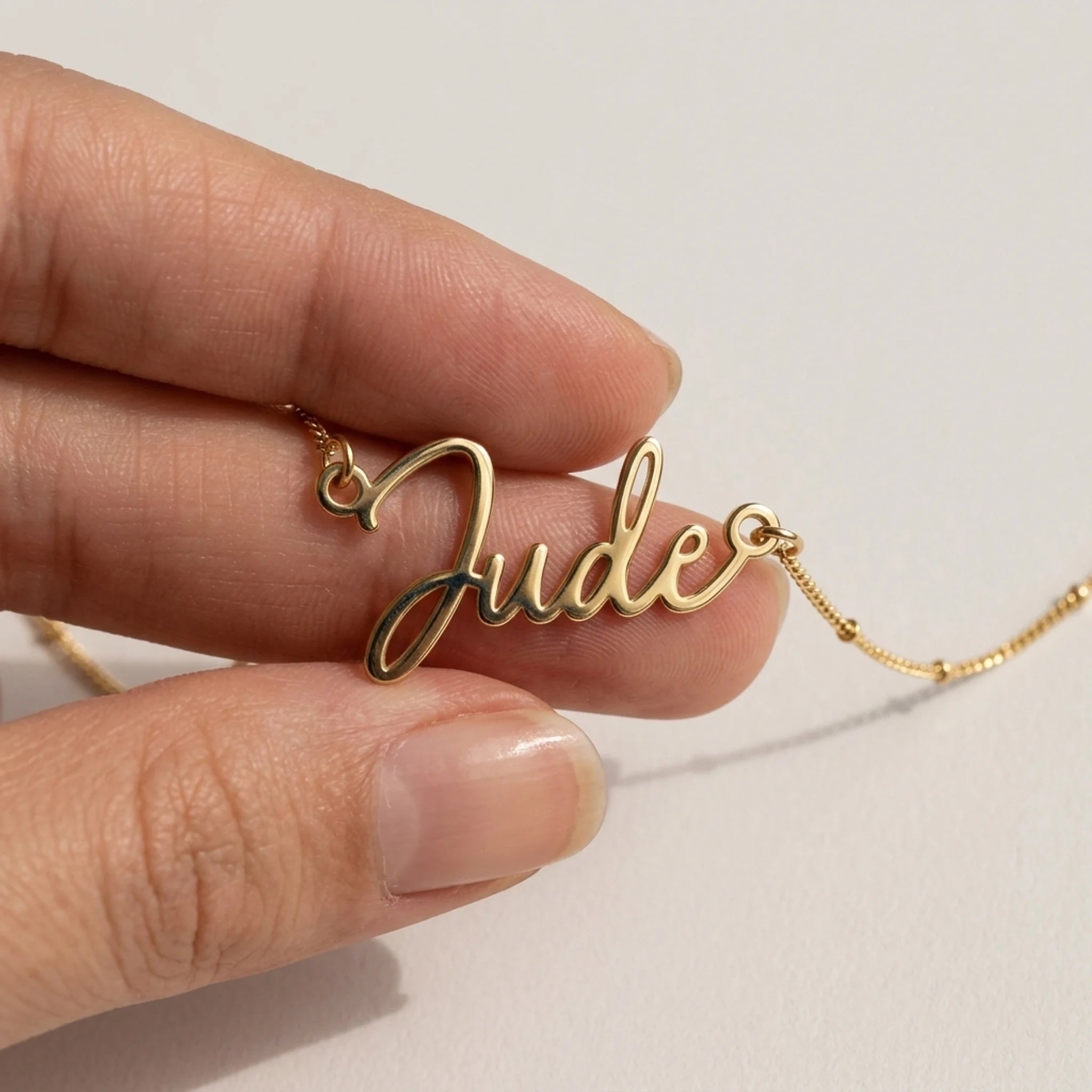 Jude Name Necklace | 18ct Gold, Silver & Vermeil | Ready to Ship