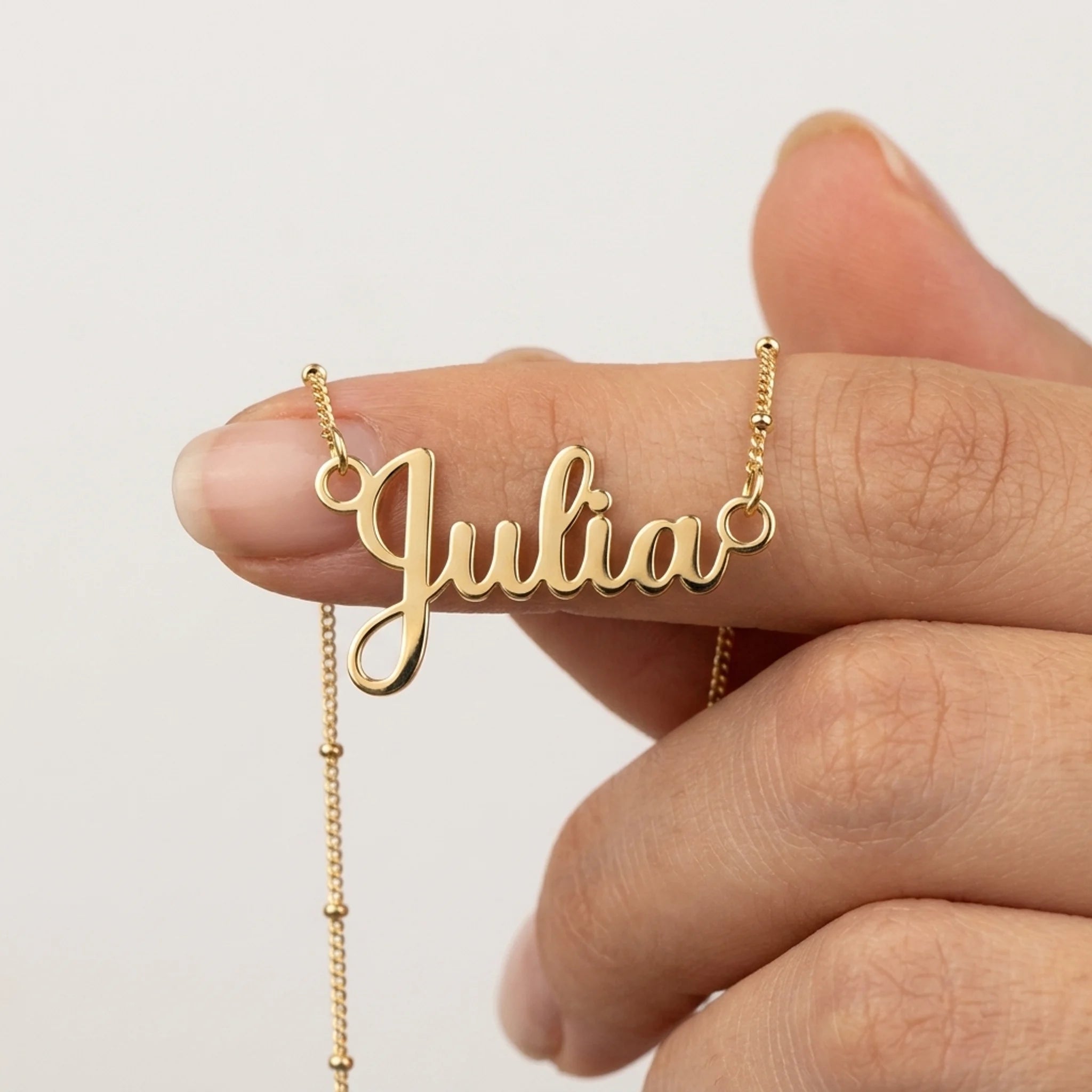 Julia Name Necklace | 18ct Gold, Silver & Vermeil | Ready to Ship