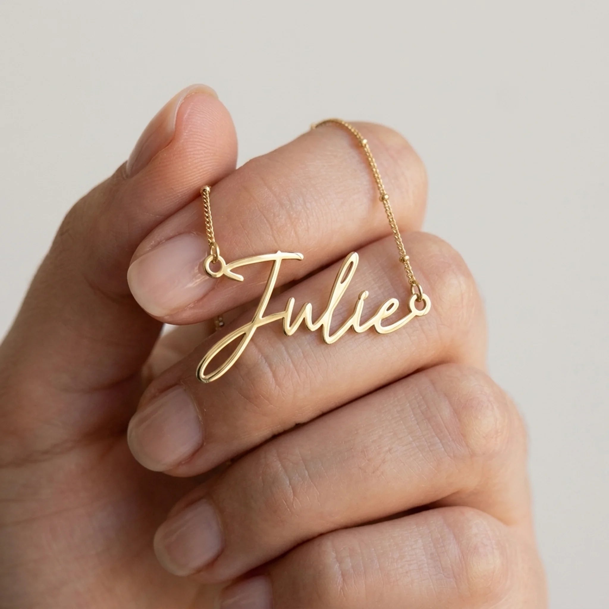 Julie Name Necklace | 18ct Gold, Silver & Vermeil | Ready to Ship