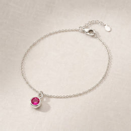 July Birthstone Bracelet | Ruby, Gold & Silver