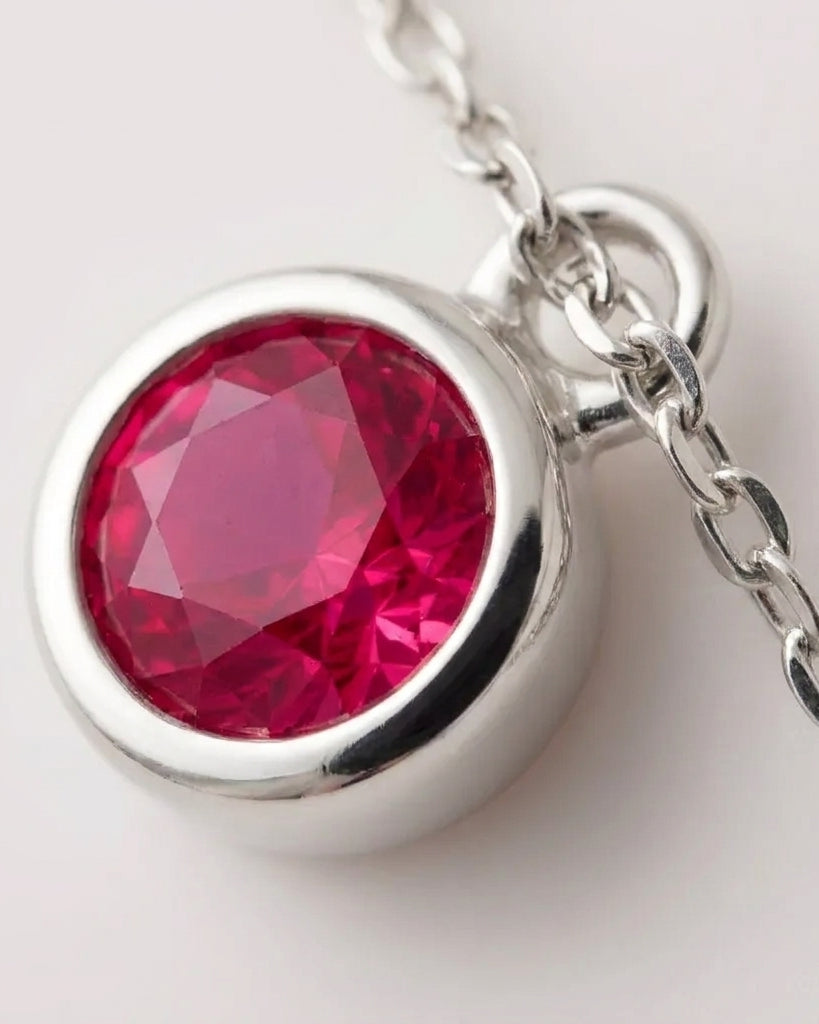 July Birthstone Bracelet | Ruby, Gold & Silver