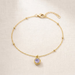 June Birthstone Bracelet | Light Amethyst, Gold & Silver