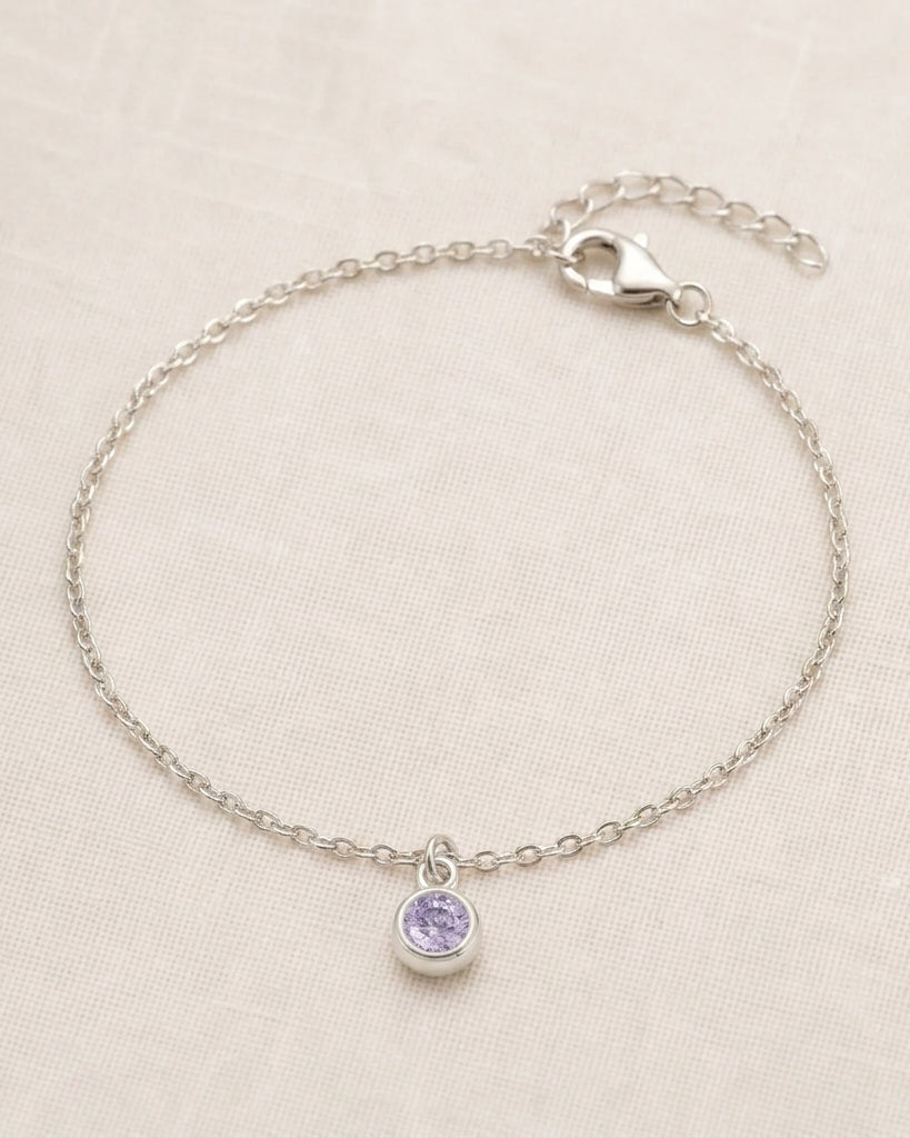 June Birthstone Bracelet | Light Amethyst, Gold & Silver