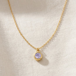 June Birthstone Necklace | Light Amethyst, Gold & Silver