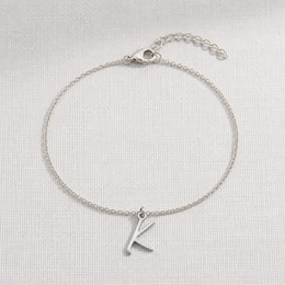 K Bracelet | Initial & Letter K Charm, Gold & Silver