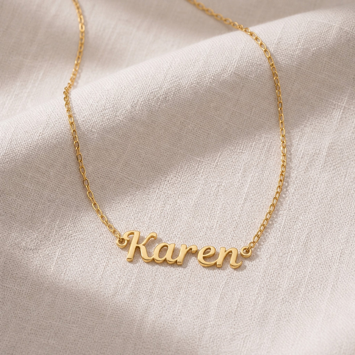 Karen Name Necklace | 18ct Gold, Silver & Vermeil | Ready to Ship