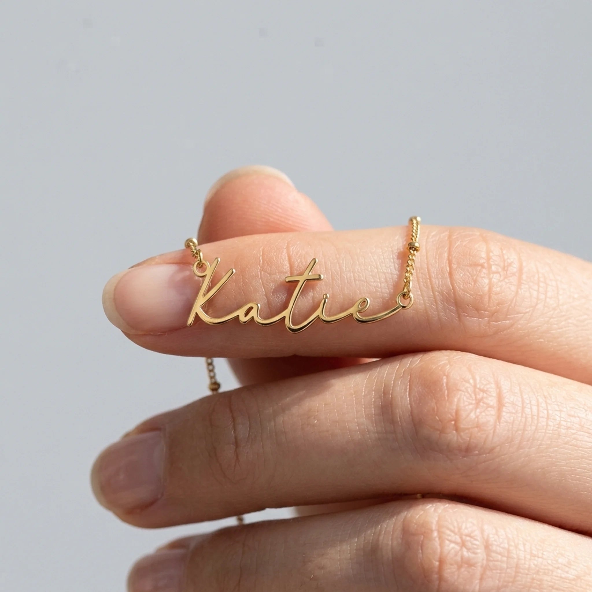 Katie Name Necklace | 18ct Gold, Silver & Vermeil | Ready to Ship