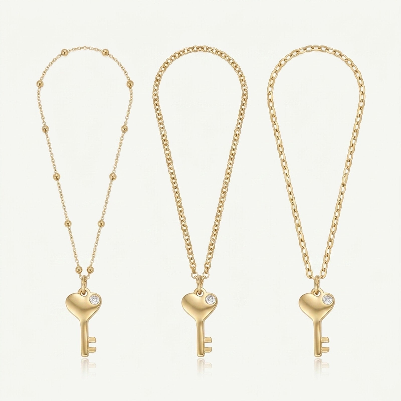 Key Charm Necklace & Bracelet
