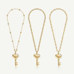 Key Charm Necklace & Bracelet