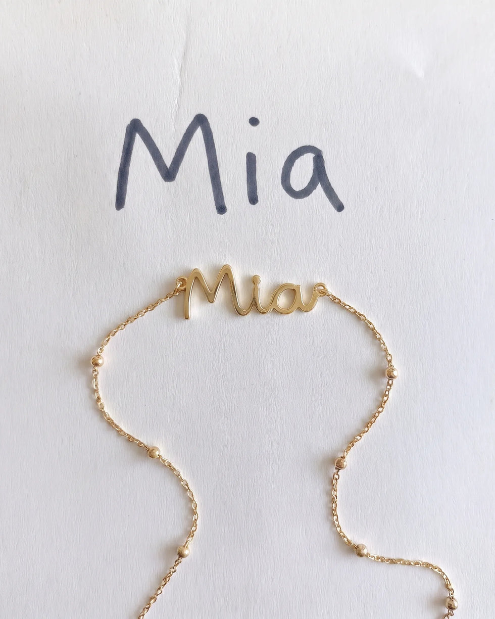 Kids' Handwriting Bracelet | Their Writing in 18ct Gold
