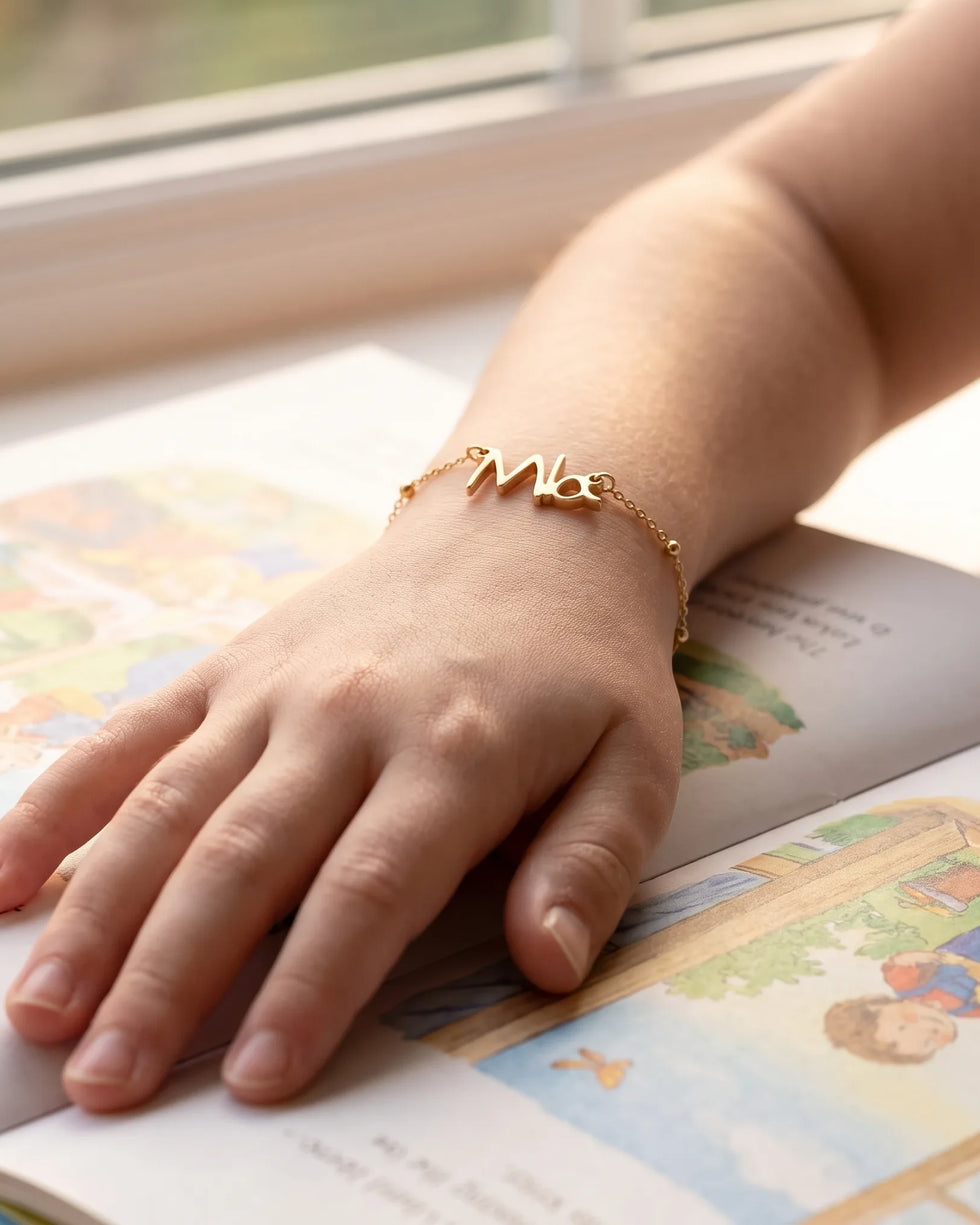 Kids' Handwriting Bracelet | Their Writing in 18ct Gold