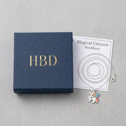 Unicorn Necklace for Kids – Sterling Silver Pendant with Crystals – Magical Children’s Jewellery