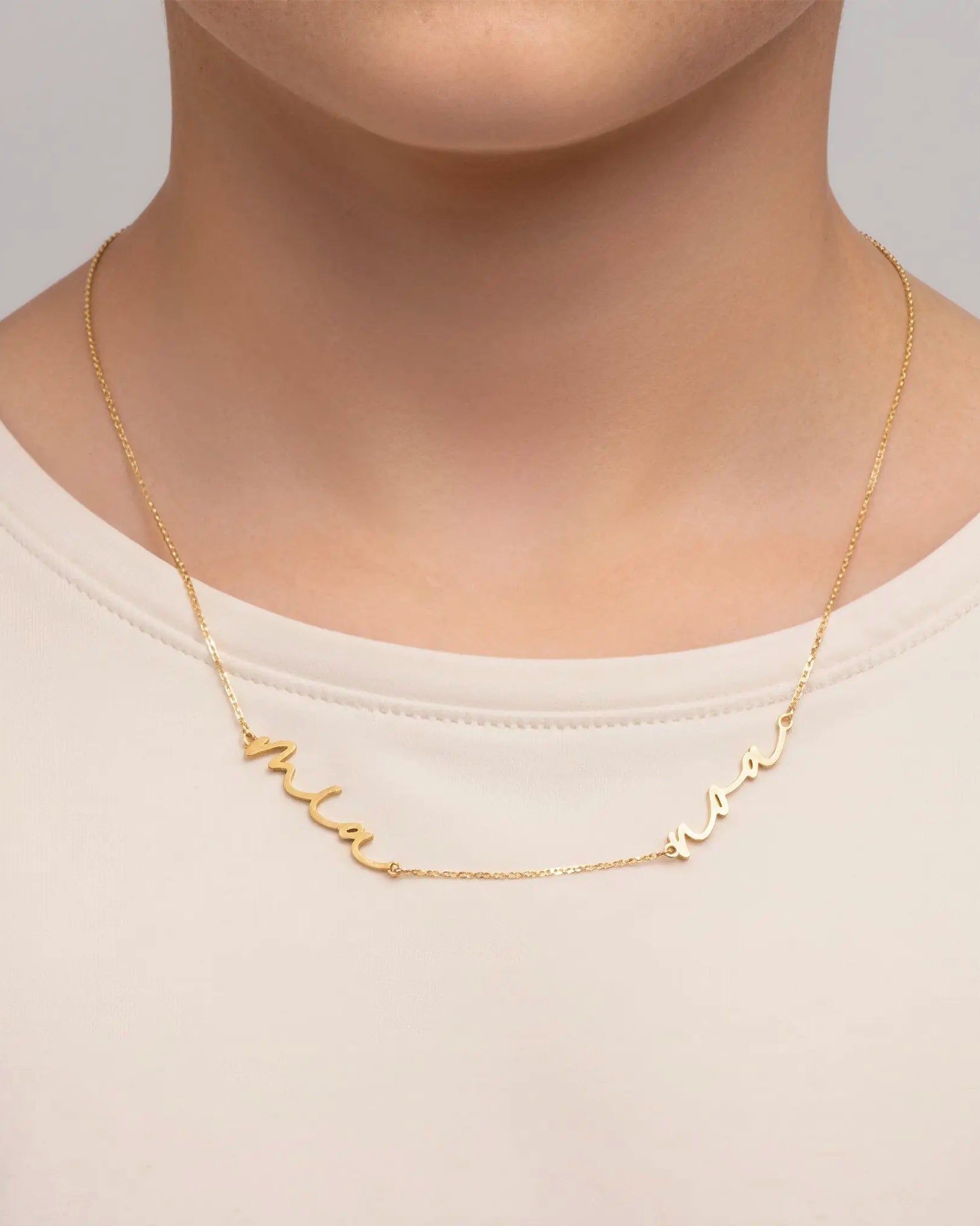 Kids Double Name Necklace – Children’s Personalised Multiple Name Gift in Gold & Silver