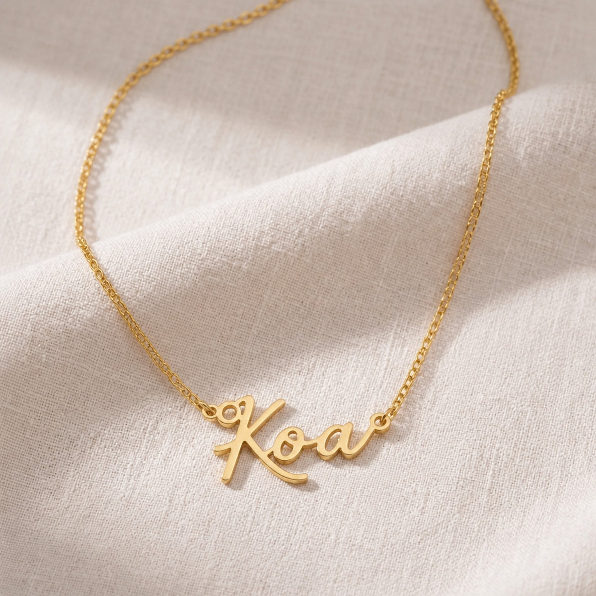Koa Name Necklace | 18ct Gold, Silver & Vermeil | Ready to Ship