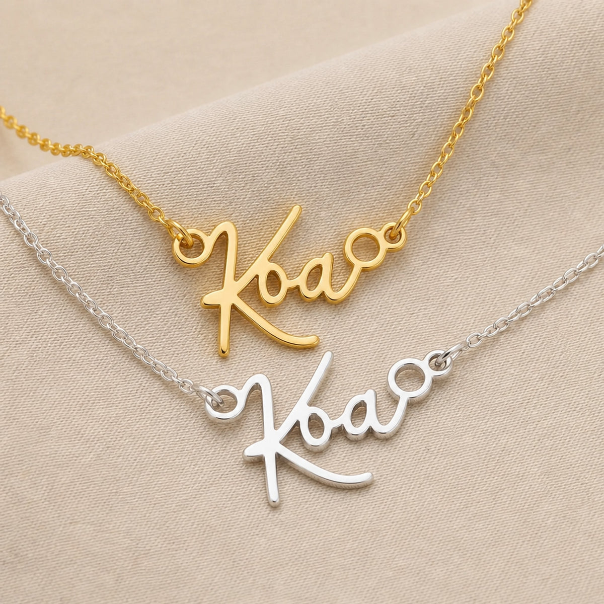 Koa Name Necklace | 18ct Gold, Silver & Vermeil | Ready to Ship