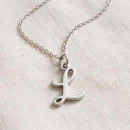 L Necklace | Initial & Letter L Pendant, Gold & Silver
