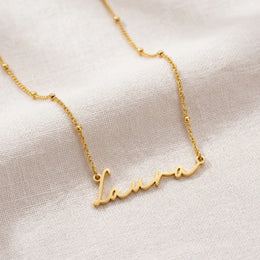 Laura Name Necklace | 18ct Gold, Silver & Vermeil | Ready to Ship