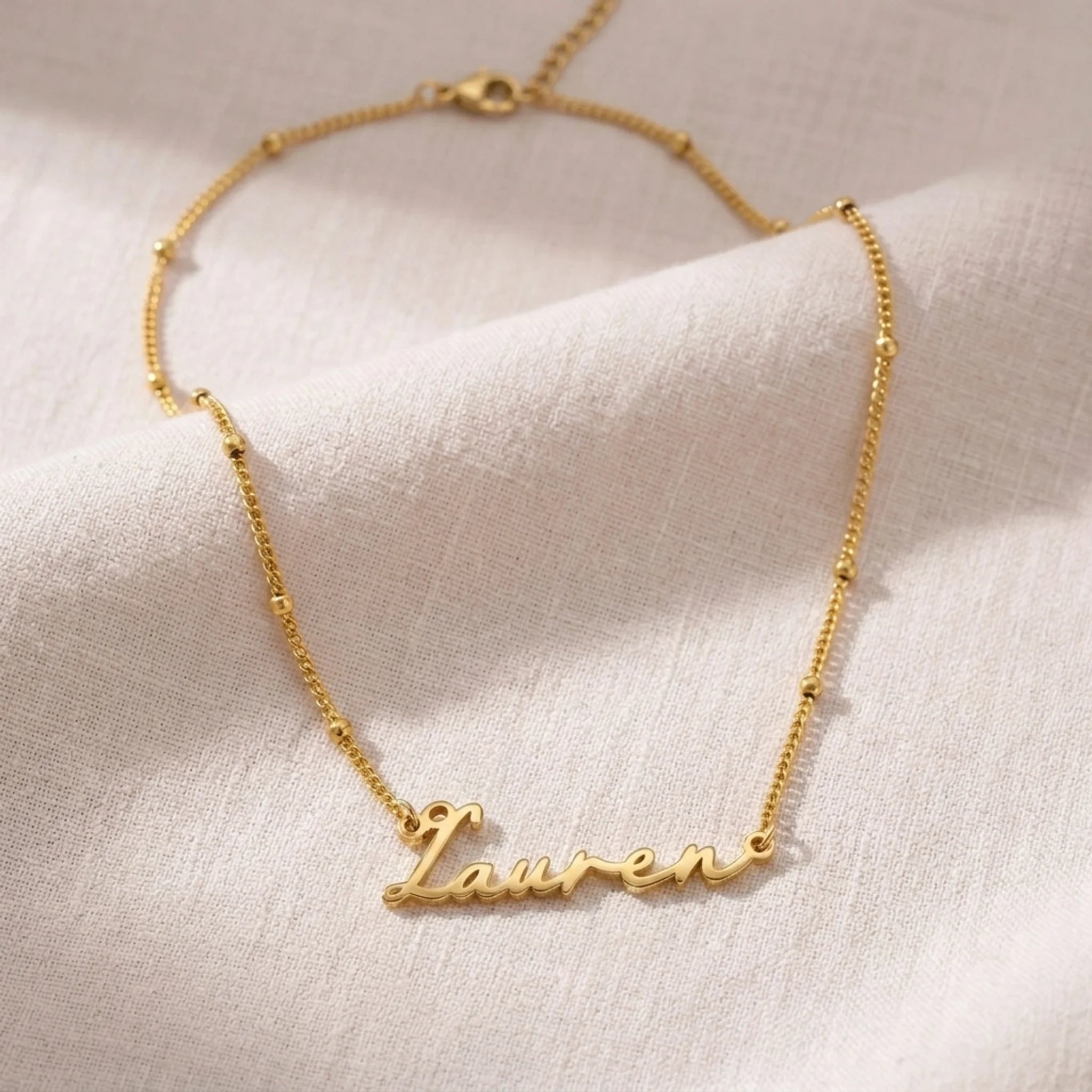 Lauren Name Necklace | 18ct Gold, Silver & Vermeil | Ready to Ship