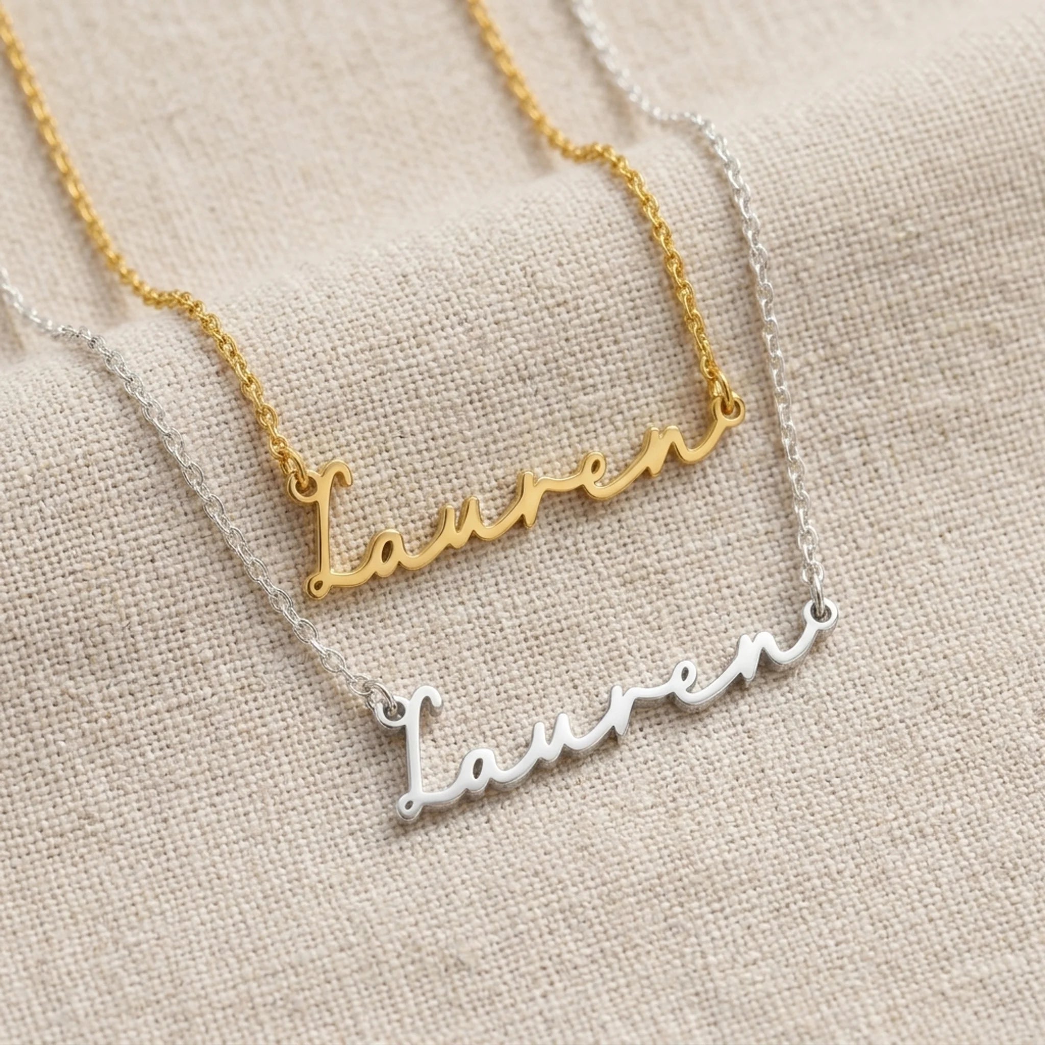 Lauren Name Necklace | 18ct Gold, Silver & Vermeil | Ready to Ship