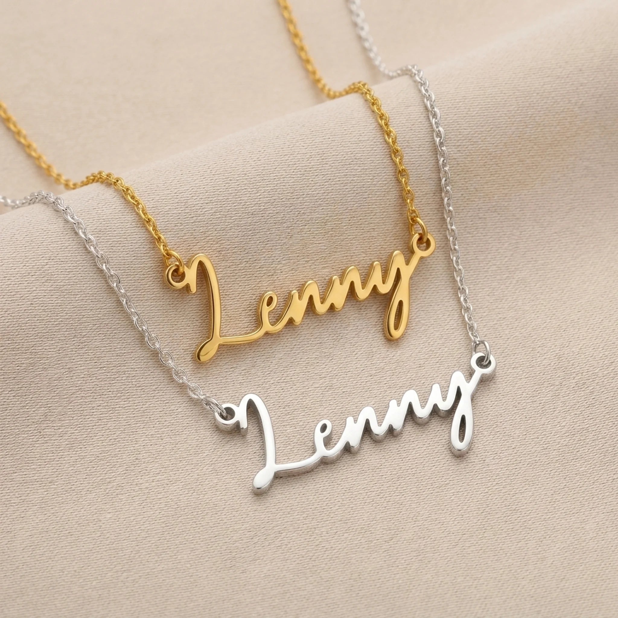 Lenny Name Necklace | 18ct Gold, Silver & Vermeil | Ready to Ship