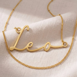 Leo Name Necklace | 18ct Gold, Silver & Vermeil | Ready to Ship