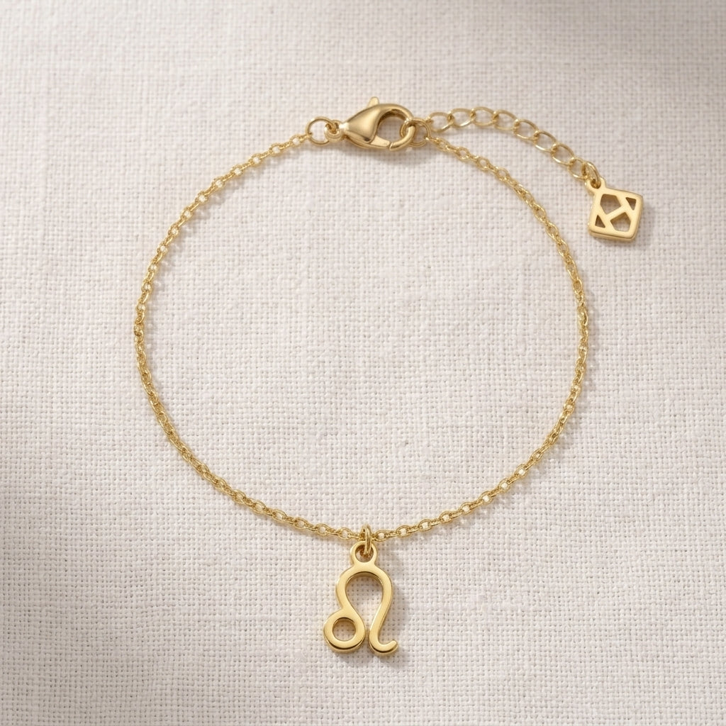 Leo Zodiac Bracelet | Star Sign Charm, Gold & Silver