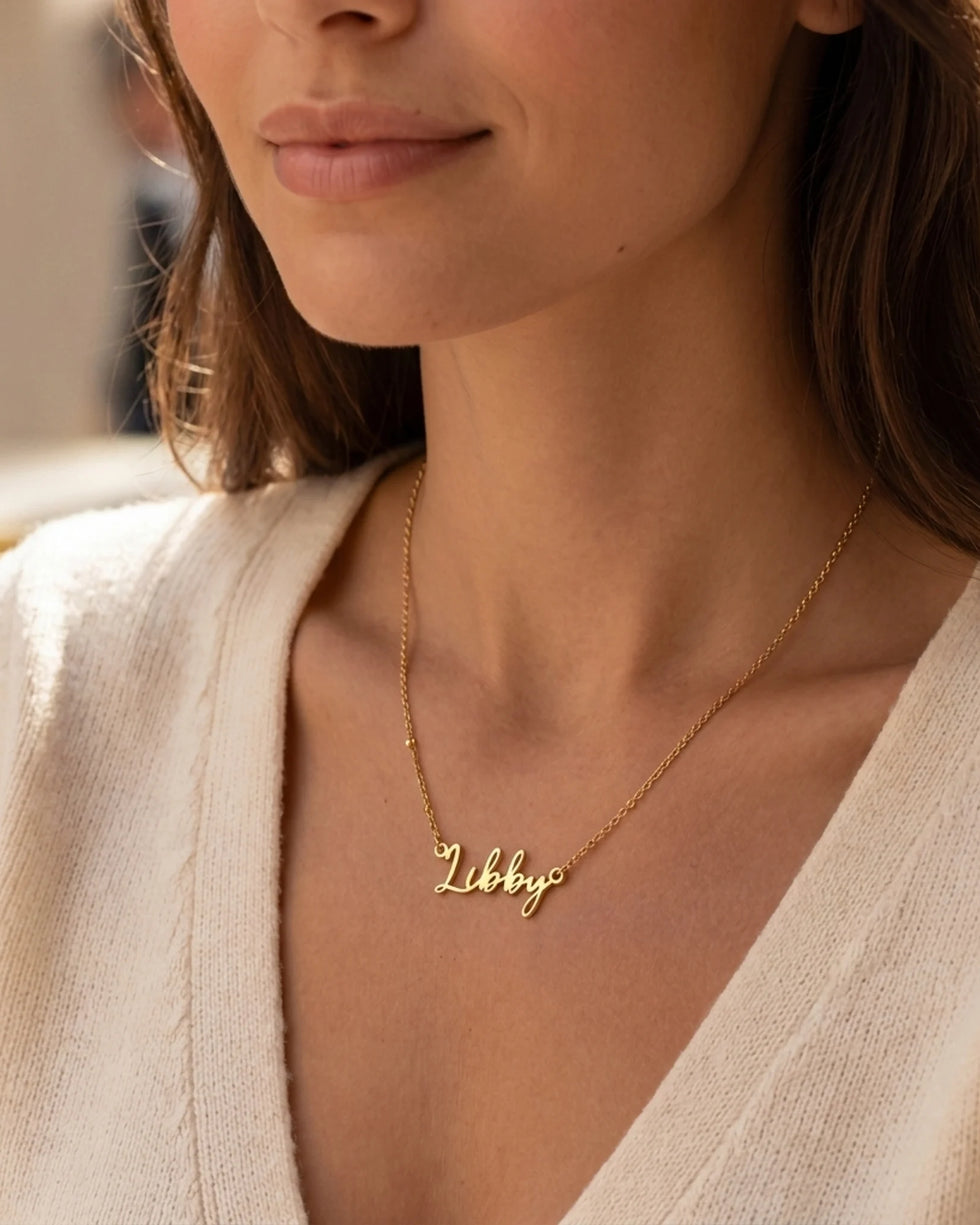 Libby Name Necklace | 18ct Gold, Silver & Vermeil | Ready to Ship