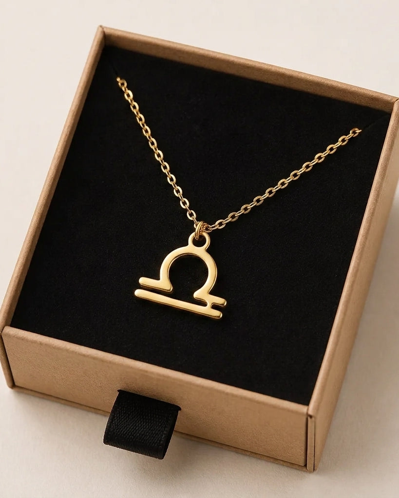 Libra Zodiac Necklace | Star Sign Pendant, Gold & Silver