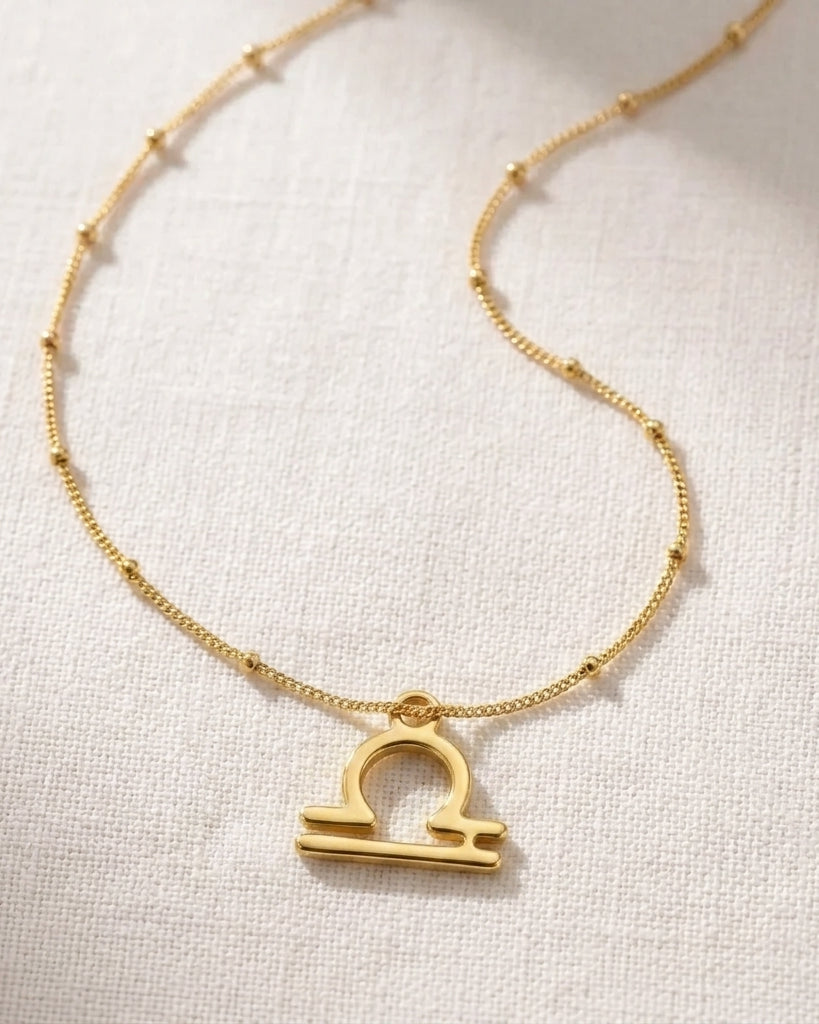 Libra Zodiac Necklace | Star Sign Pendant, Gold & Silver